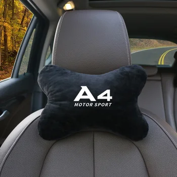 

1pcs Cotton flannel Car neck pillows both side single headrest case for Audi A4 A4L A5 A6 A6L A7 Q3 Q4 Q5 Q6 Q7 b8 Car Styling