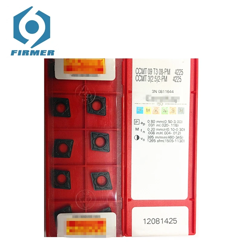 Оригинальные твердосплавные вставки 10 шт. Токарные Вставки CCMT09T304-PM 4225 металлический резак токарный станок токарный инструмент резак