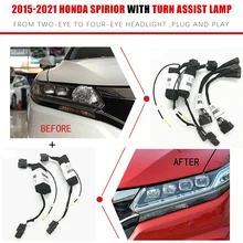 CZMOD Headlight Modification Upgrade Special Car Wiring Adapter Harness For Honda 15-21 Spirior Without & With Turn Assist Lamp
