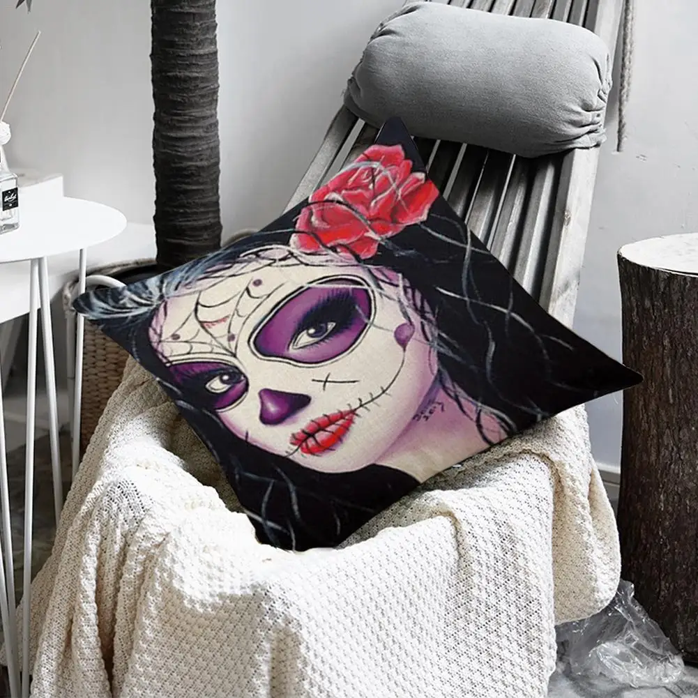 45*45 см наволочка для подушки в стиле Хэллоуин beauty Skeleton серии льняная наволочка для подушки автомобиля наволочка для дома украшения