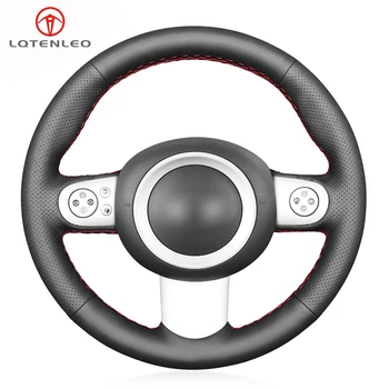 

LQTENLEO Black Artificial Leather Car Steering Wheel Cover For Mini(Hatchback/Mini R50/R52/R53) 2001-2006 Convertible 2004-2008