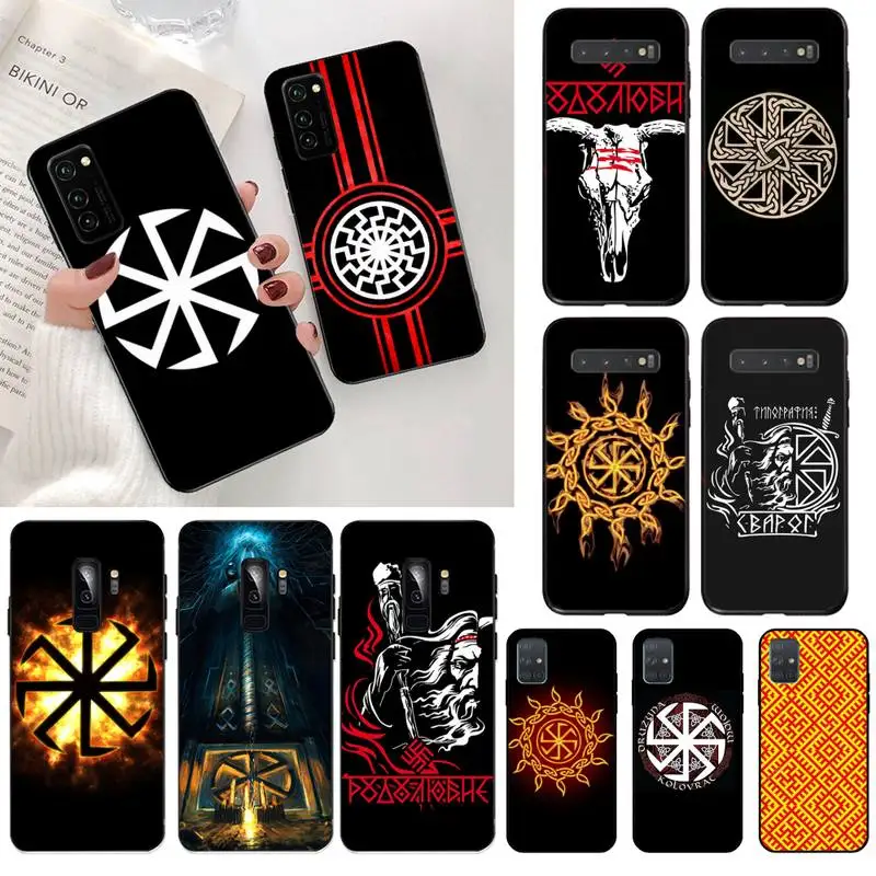 

Slavic symbol Kolovrat Phone Case Cover for Samsung S20 plus Ultra S6 S7 edge S8 S9 plus S10 5G lite 2020