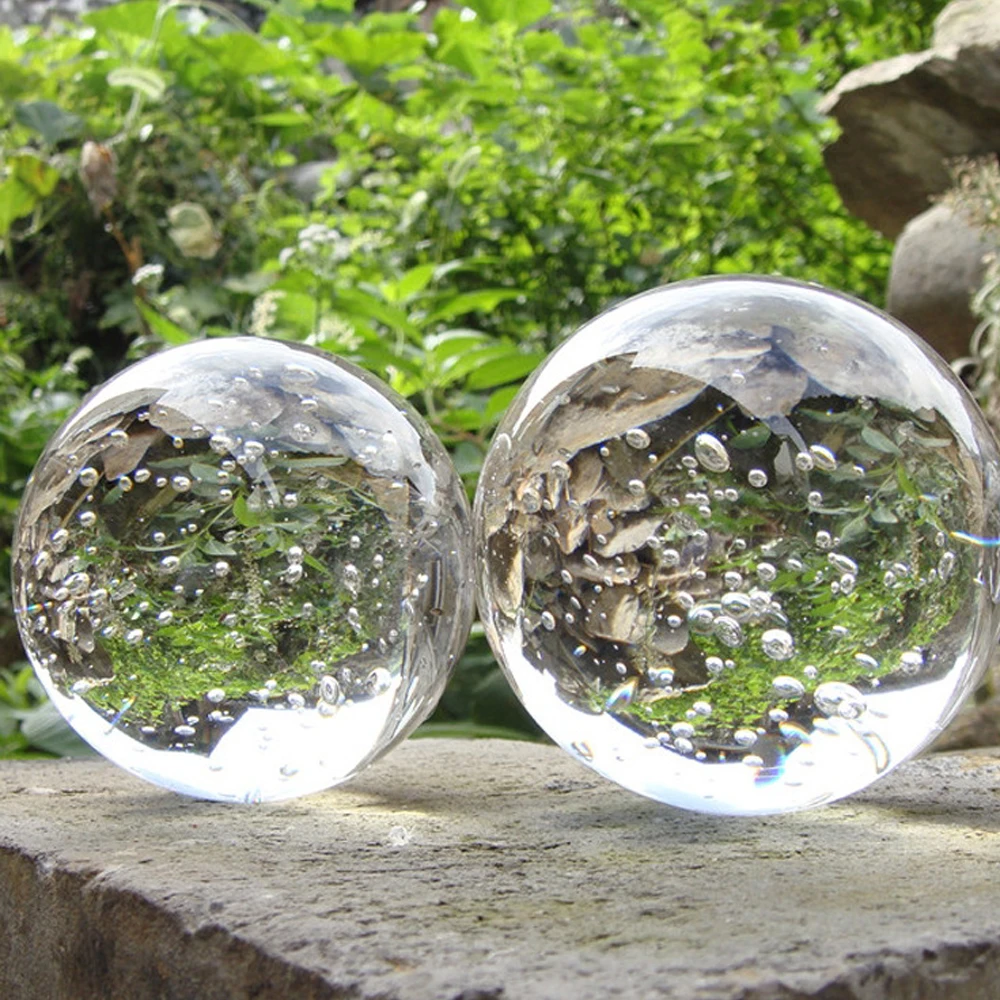 Прозрачный круглый стеклянный Большой Прозрачный Искусственный хрустальный шар для украшения сферы