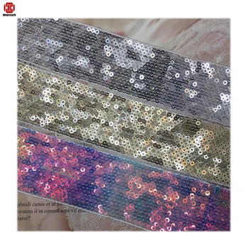 

Dancing party Polyester Sequined Lace Ribbon Shiny Trims Fabric Wedding Headdress DIY Accessories Sewing Garment Embellishment