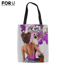 FORUDESIGNS/женская сумка с принтом для мамы, королевы, девочки, многоразовая сумка для покупок, повседневная женская Холщовая Сумка, женская сумка на плечо, Mujer