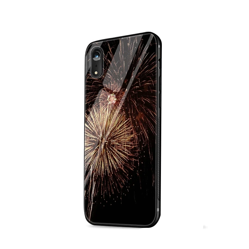 Стеклянный чехол для телефона чехол для iPhone 5 5S SE 6 6s 7 8 Plus X XS XR Max защитная оболочка фейерверк
