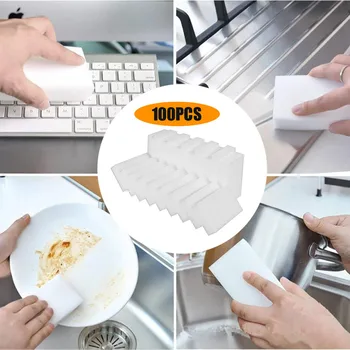 

Cleaning Brush Round Head Power Scrubber 100Pcs/lot Eraser Magic Melamine Cleaning Sponge 10x6x2CM Stiff Bit Pad Bathroom Tile