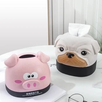 

Simple Cute animal Tissue Box With Paper Towel Box For Home Napkin Box For Home Kitchen Boxes Organizer Accessories Tissue