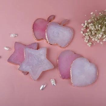 

DIY Star Hearth Shape Resin Nail Art Painting Gel Palette Golden Edge Polish Agate Mix Stir Crystal Gem Plate Manicure Accessory