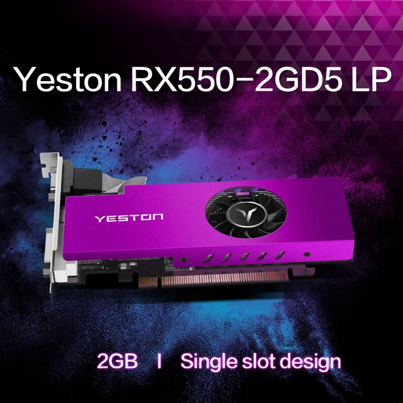 Yeston RX550 2G D5 LP 1183/6000 МГц 2G/64 бит/GDDR5 VGA + HDMI Φ PCI Express 3 0x8 игровая карта Ie|Графические