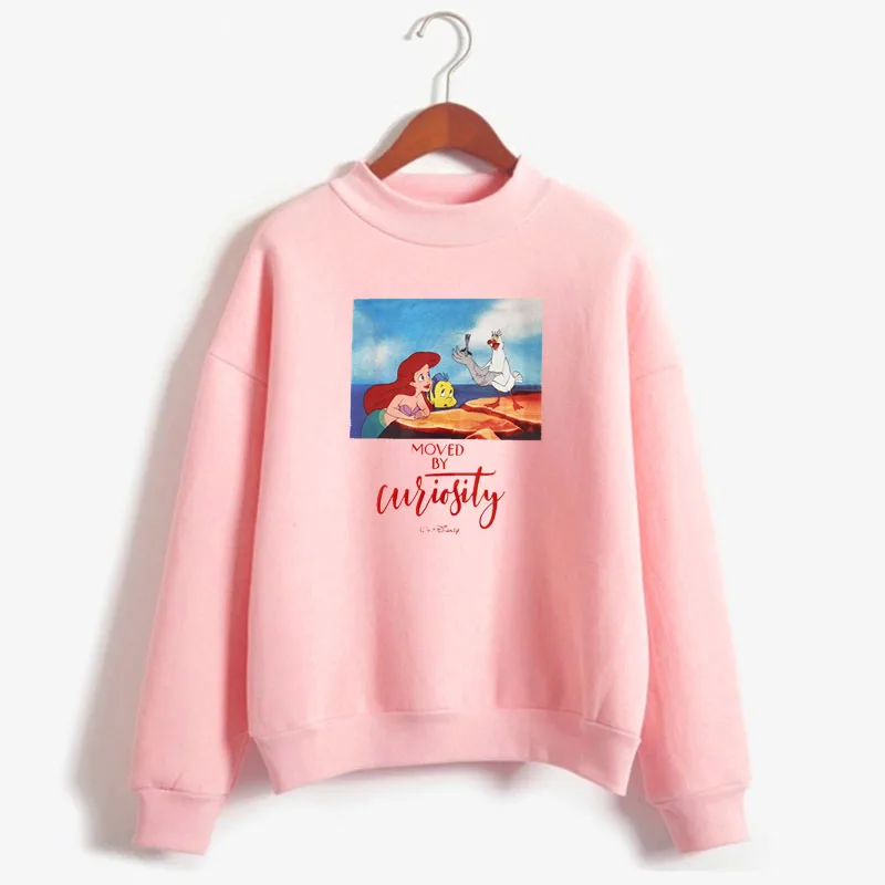 sweatshirt pink Зимняя толстовка с высоким воротником осенняя и зимняя толстовка с русалочкой, Женская Толстовка для парка развлечений, праздничный Трэв - Цвет: sweatshirt pink