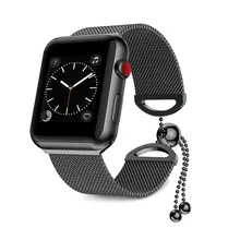 Ремешок для часов, Миланская петля, ремешок для наручных часов Apple Watch 4/5 40 мм 44 мм металлический браслет с украшение с кисточкой с застежкой для наручных часов iWatch серии 1/2/3 38 мм 42 мм