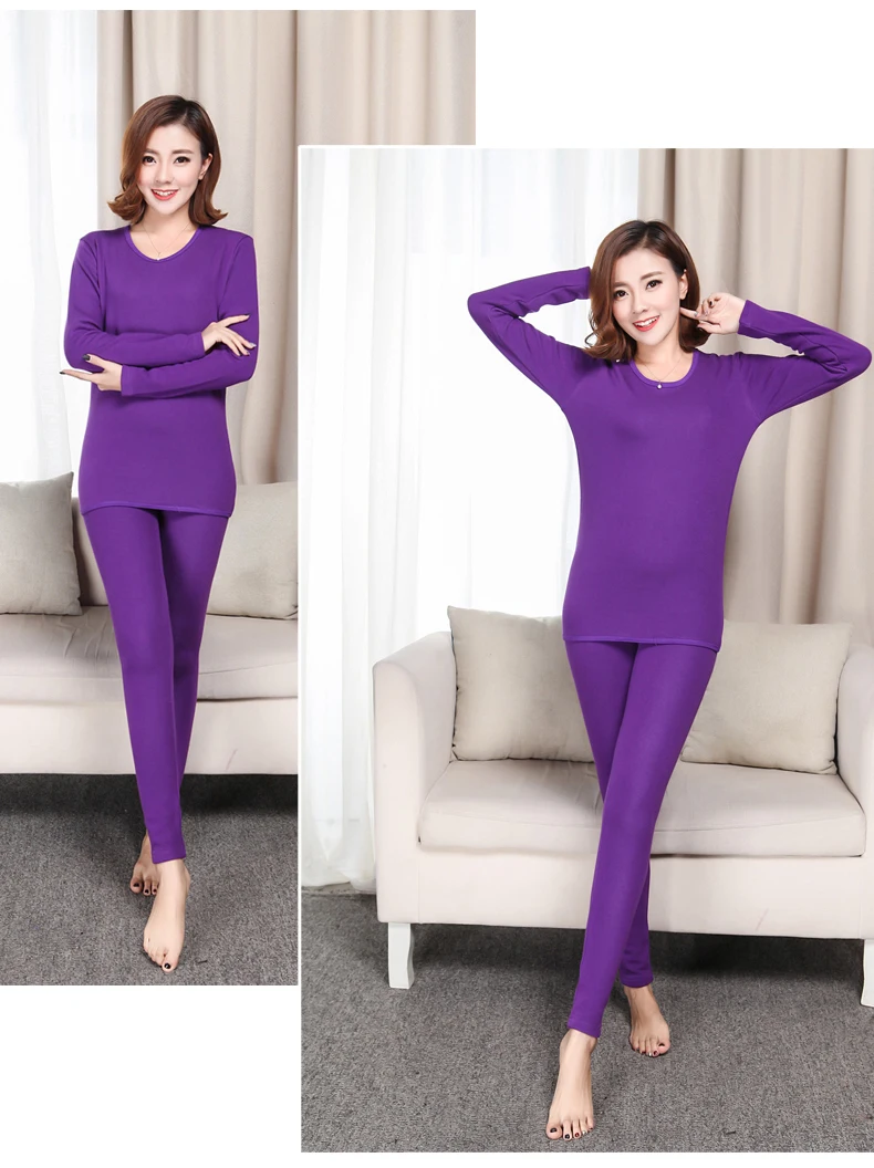 Oladivi Plus Size Winter Velvet Thick Thermal Underwear For Woman Warm Pajamas Set Female Comfortable Long Johns Lady Top Pants