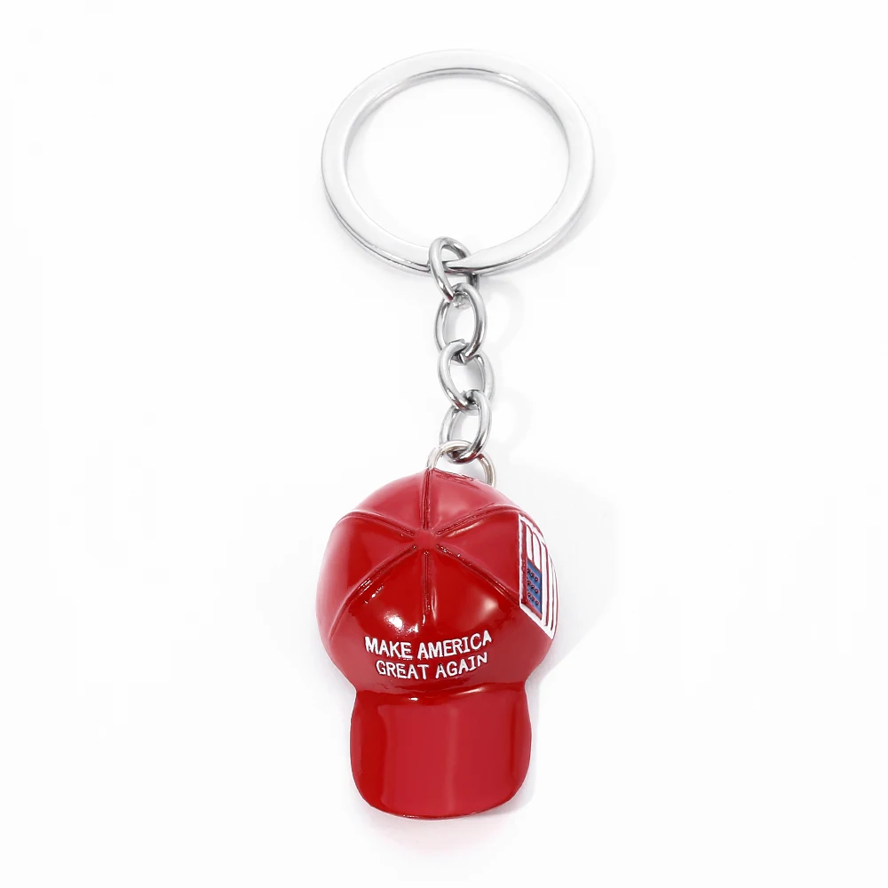 President Trump American Flag Heart Love Metal Keychain Key Chain Ring