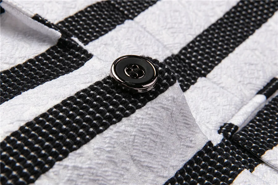 Black And White Striped Blazer For Men Slim Fit Mens Wedding Blazers 6XL Mens Casual Blazer Jacket High Quality One Button Q812