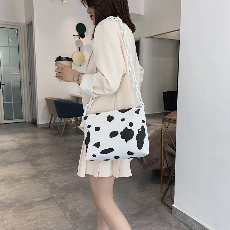 

Summer minimalist ins color wave point women's bag new 2019 fashion milk shoulder slung small square bag