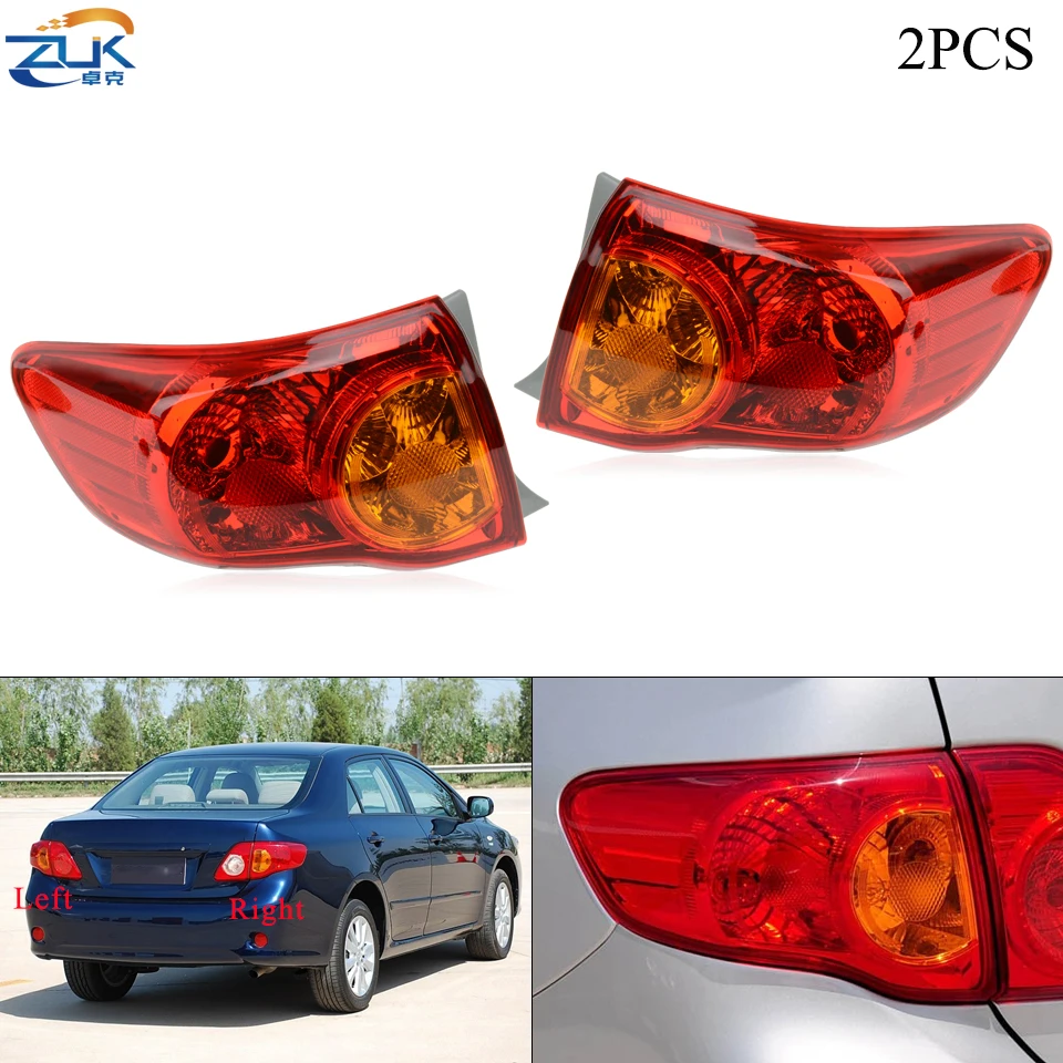 

ZUK 2x Outer Rear Bumper Tail Light Brake Stop Lamp Taillight Sub Assy For TOYOTA COROLLA 2007 2008 2009 2010 ZER15 Without Bulb