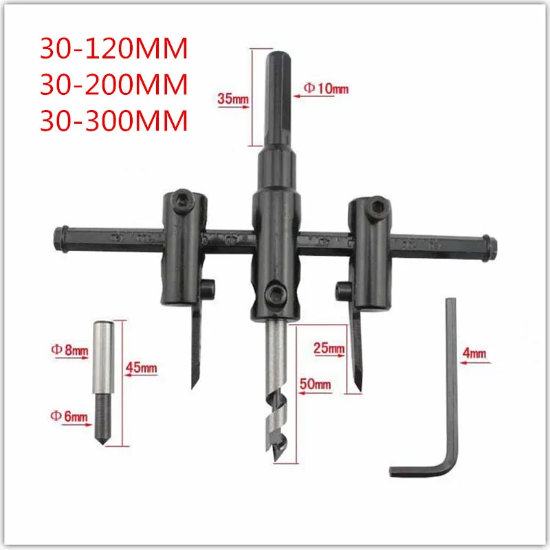 Woodworking Opener Adjust Aircraft Type Wood Circle Hole Saw Cutter Cordless Drill Bit Speaker Spotlight Plastic Board Bpening |