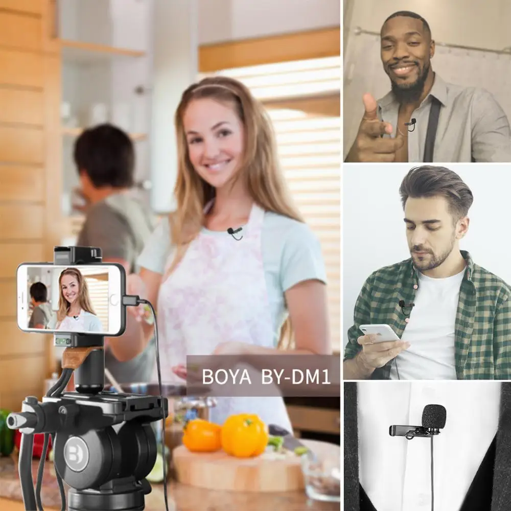 Новейший BOYA BY-DM1 петличный микрофон клип-на микрофон с IOS интерфейс разъем для iPhone 11X10 8 7 Plus iPad Air iPod Touch Видео