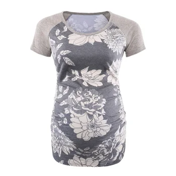 

Pregnancy T-Shirt Casual Maternity Tops Maternity print striped top Short Sleeve Tee Pregnant Mama Summer Maternity Clothes D30