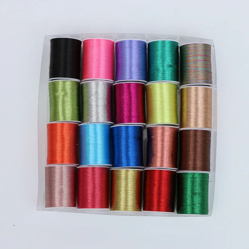 Mixed color 80 м/рулон вышивки крестом нитки швейные инструменты DIY Золото Серебро смешанные цвета линии шпульки ручной работы ремесла аксессуары A022 - Цвет: Mixed color