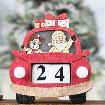 

Christmas Advent Countdown Driving Calendar Wooden Ornaments DIY Side Lighting Gift Holiday Home Ornament Decor 2020 New