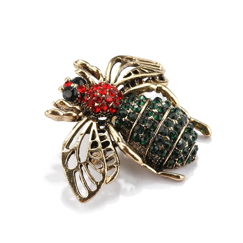 H350255X红绿钻镂空翅膀蜜蜂胸针 (16)