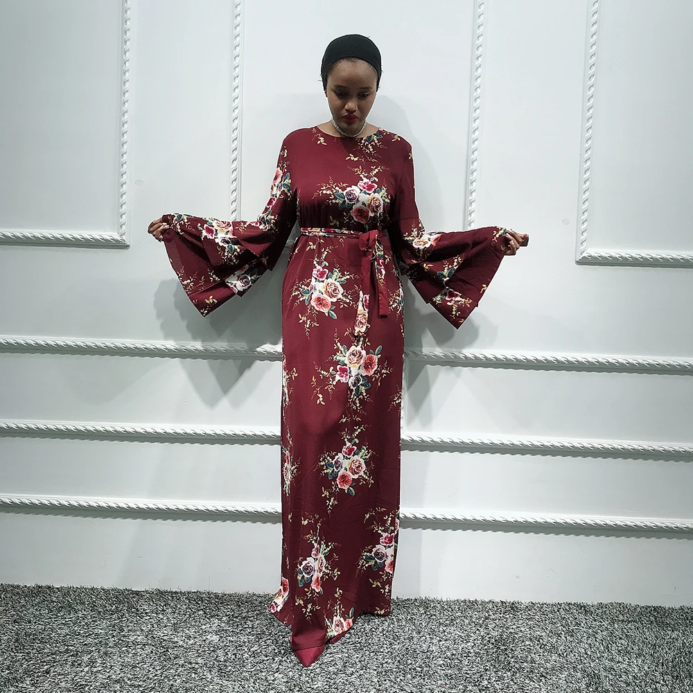 wine red dress Кафтан Marocain Дубай Абая турецкий мусульманский хиджаб платье марокканский кафтан Elbise Исламская одежда Qatar Robe Djellaba женские платья - Цвет: wine red dress