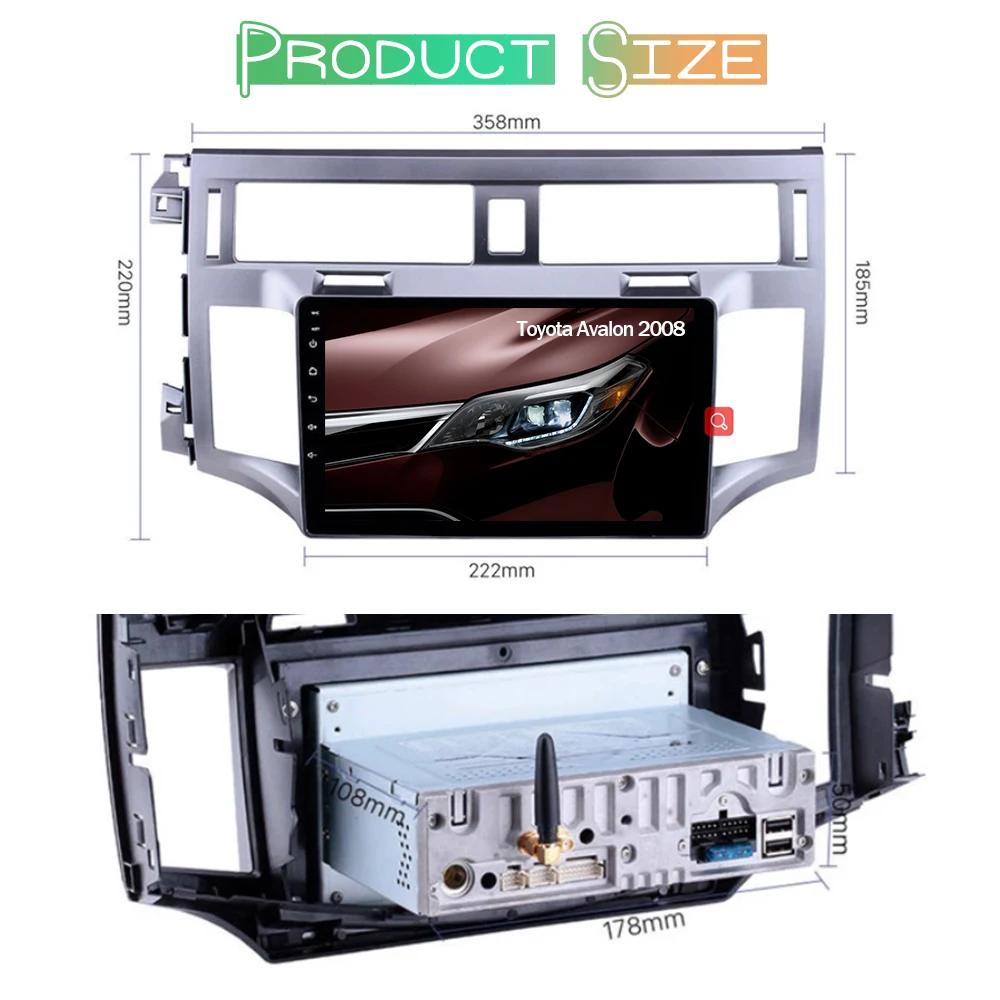 Lelv Android 8,1 автомобильный Радио плеер для Toyota Avalon 2008 DVD Автомобильный gps головное устройство мультимедийная поддержка aux камера рулевое управление навигация