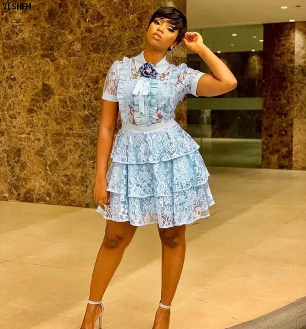 New Style Classic African Dresses for Women Dashiki African Clothes Fashion Lace Fungus Edge Stitching Africa Dress Clothing 01