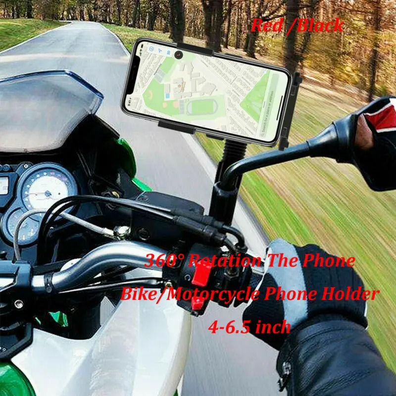 Red/Black 360° Cell Phone Mount Holder Stand For Handlebar Bike Bicycle Motorcycle 1PC NEW