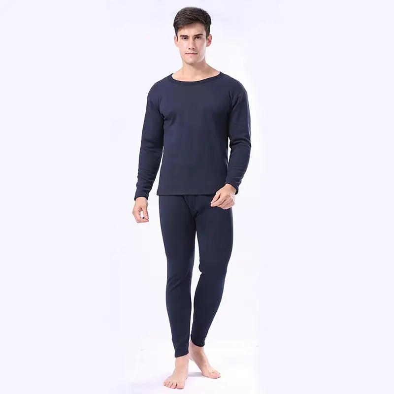 Большие размеры 3XL женские и мужские зимние кальсоны мягкие пижамы костюм толстое термобелье Интимная одежда теплая облегающая одежда - Цвет: Men Set 3