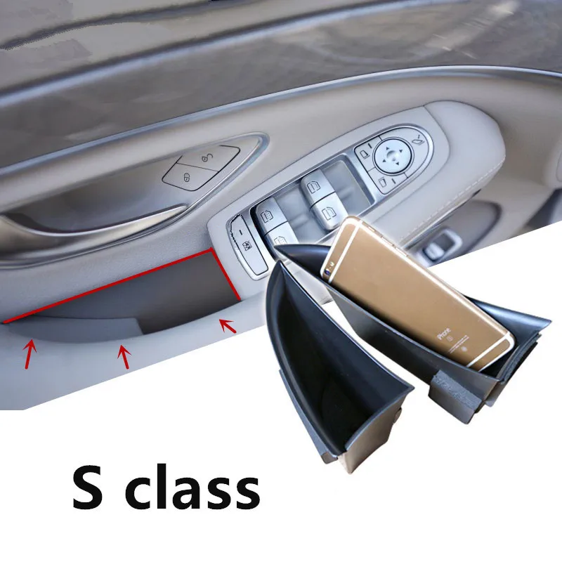 Interior Front Door Armrest Storage Box for Mercedes-Benz S-Class W222 2014-2018