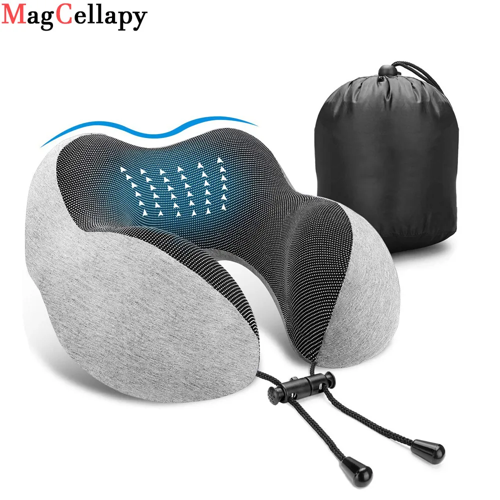 U-Shape Massage Pillow Travel Airplane Memory Foam Cervical Neck Pillows Car Head Neck Rest Air Cushion for Sleep Health Care wedge pillow foot rest cushion travel inflatable stool necessity footrest child