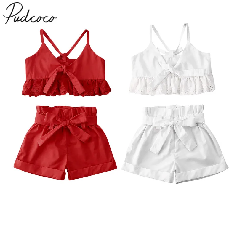 2020 Детская летняя одежда для маленьких девочек жилет без рукавов кружевной