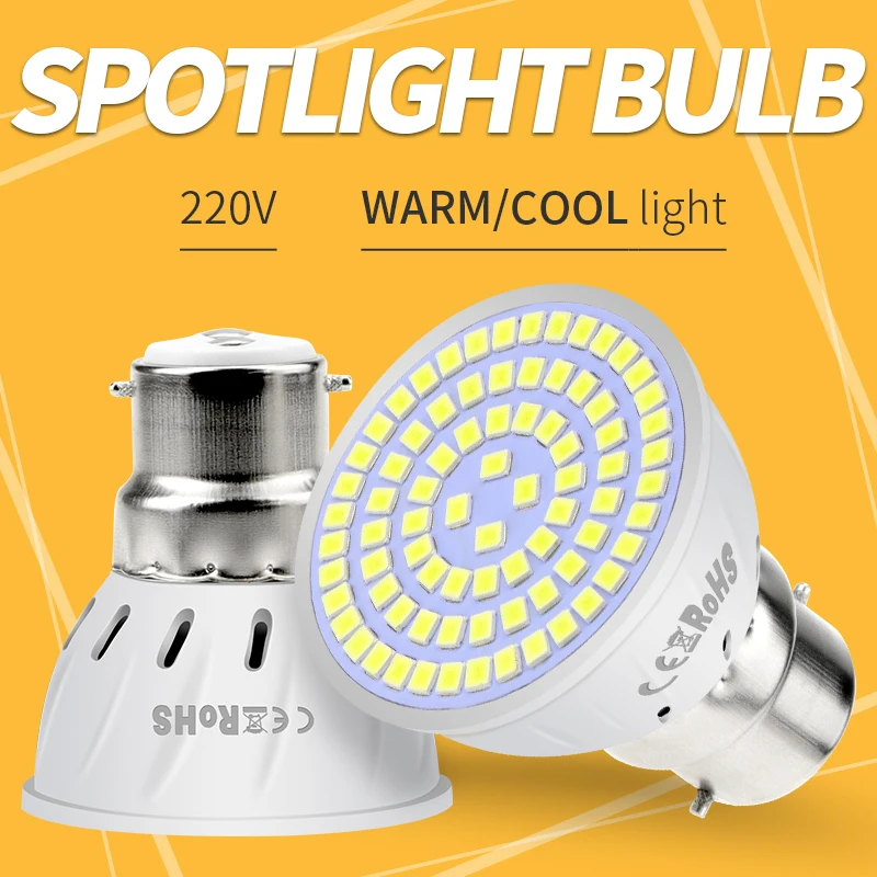 

LED GU10 Spotlight Bulb E27 E14 MR16 GU5.3 B22 SMD2835 Bombillas LED 48 60 80leds 220V Lampada LED Energy Saving Home Lighting