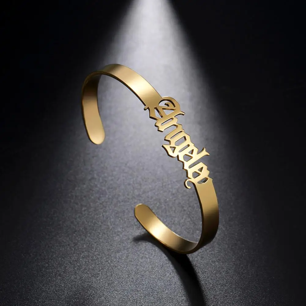 Hot Item Name-Bangle Bracelet Jewelry Cuff Customized Stainless-Steel Gold-Plated Personalize-Year-Wrist ZembnrpBn