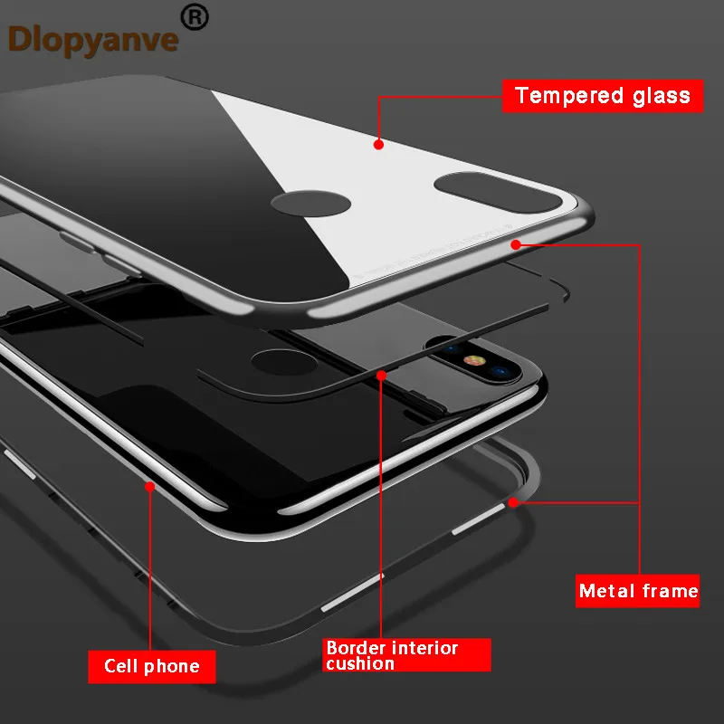 Магнитный адсорбционный чехол для Iphone 11 11Pro X XS XR Max из закаленного стекла 6 6S 7 8 Plus