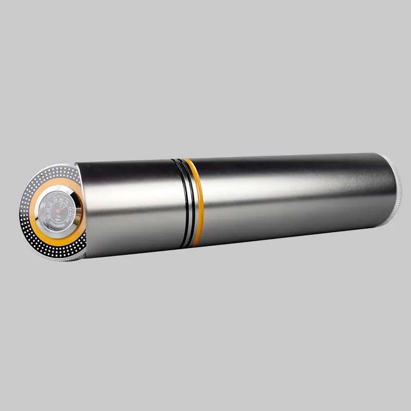 COHIBA Высококачественная Серебристая Металлическая Цилиндрическая дорожная сигарная гидратирующая трубка Humidor