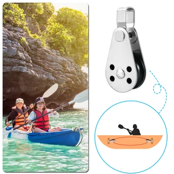 

Practical Kayak Boat Canoe Anchor Rope Runner Hardware Multi-functional Durable 316 Stainless Steel Pulley Blocks