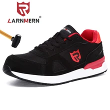 LARNMERN – Chaussures de sécurité homme, baskets légères, extérieur avec embout en acier, antidérapantes SRC, antistatiques, solide, résistant