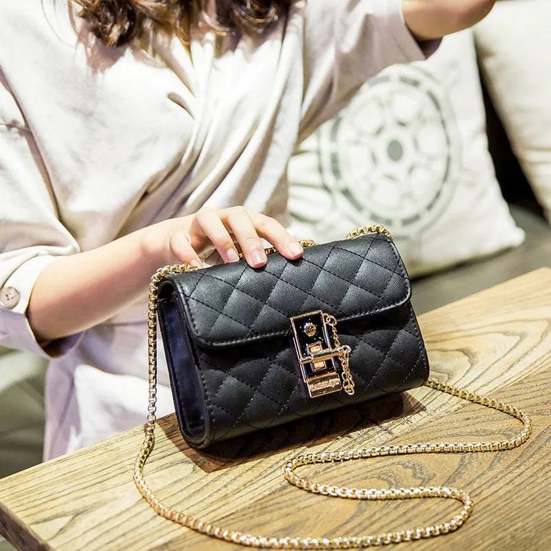 

Bag Women's 2019 New Style Fashion Korean-style Rhombus Chain Bag CHIC Hong Kong Style Retro Versatile Shoulder Bag Mini WOMEN'S