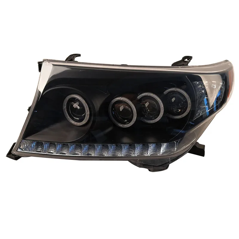 

2Pcs Automobile Modified Headlight for Land Cruiser Lc200 FJ200 Headlamp Angel Eye Lens LED Daytime Running Light 2008 2009