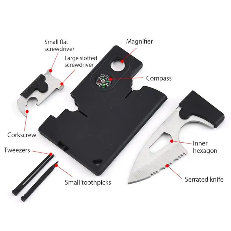 1set Multi Tools Card Survival Wallet Sized Camping Hiking Emergency EDC G qoXG 