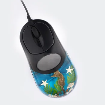 

Opto-electronic Wired Mouse Oceans Amber Mouse Resin Crystal Cool Mouse