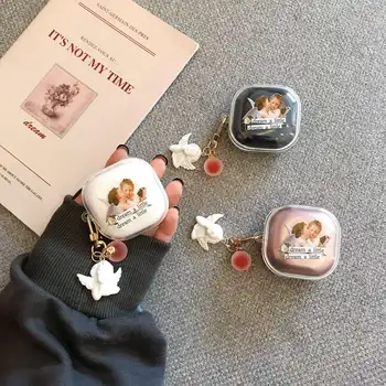 

for Samsung Galaxy Buds Live case fashion cartoon keychain silicone Transparent earphone Case for Galaxy Buds Live cover