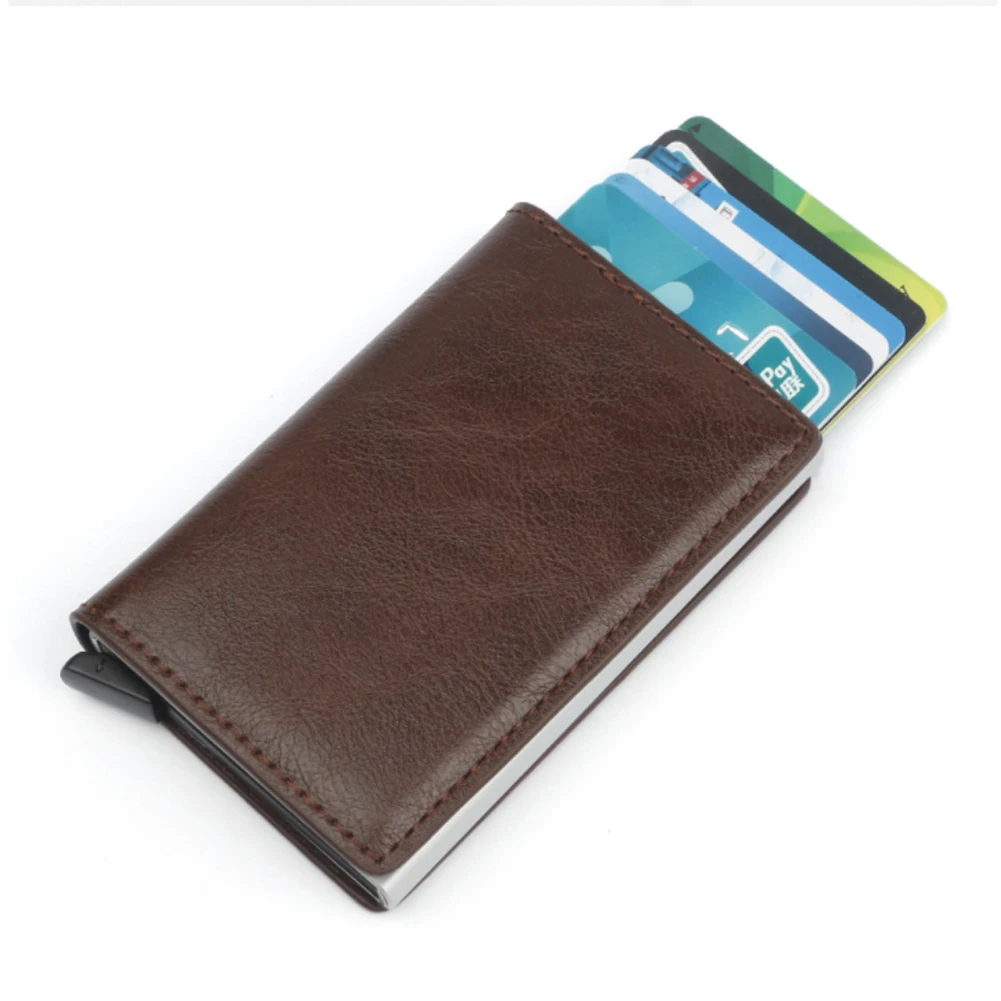 RFID Блокировка, кредитный держатель для карт, открывающиеся карты, визитница, кожаная сумка для денег, тонкий чехол для карт, мини кошелек для мужчин