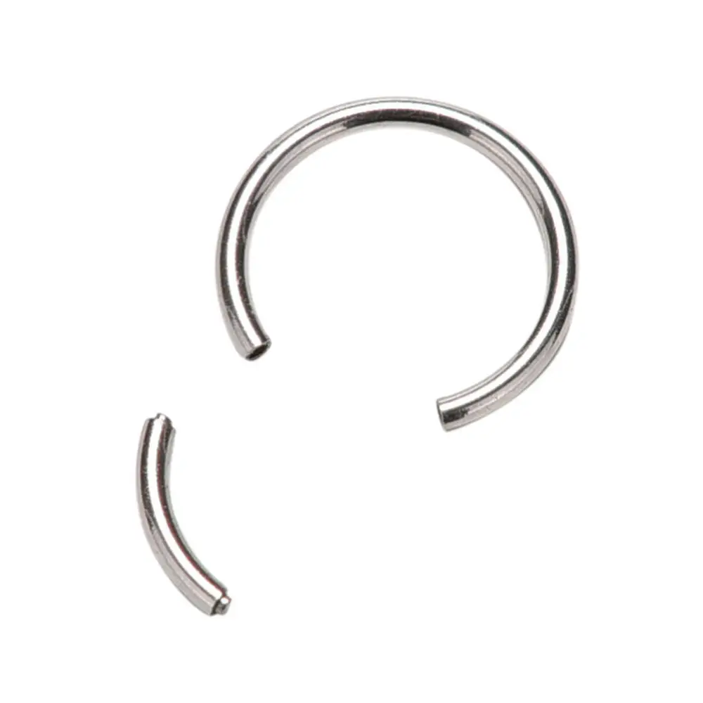 1 шт. кольца для пирсинга ушного языка для женщин и девочек 10 мм сегментные кольца для пирсинга губ пирсинг носа ювелирные изделия 3 цвета - Окраска металла: Sliver