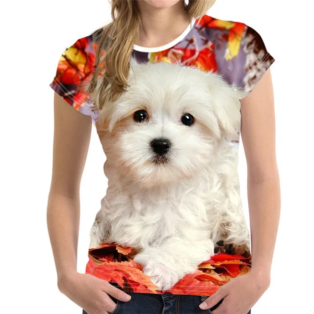 Fashion Lovely Dog 3D Print Women Ladies Girls T-Shirt Animal Harajuku Round Neck Short Sleeve Unisex Summer Tops & Tees XXS-6XL graphic tees Tees