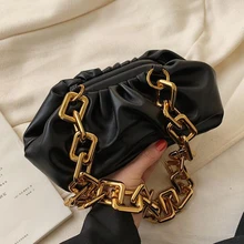 Женские сумки осень и зима стиль сумки на плечо Модные пельменей пакет сумка через плечо Bolsas Feminina толстая цепочка